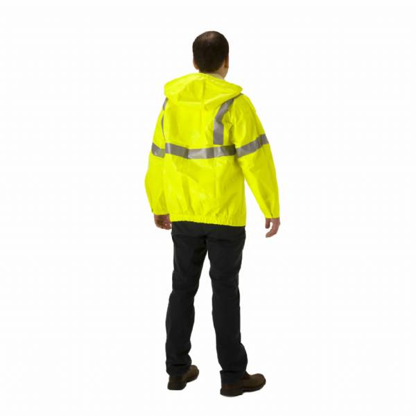 CLASS 3 FR RAIN JACKET WITH HOOD & D-RING HOLE FOR FALL PROTECTION #2